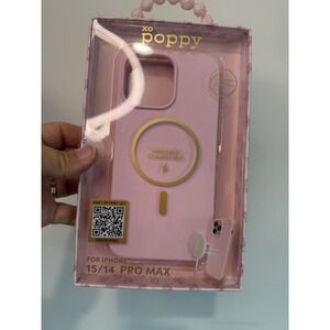 XO Poppy iPhone 15 14 Pro Max MagSafe Silicone Case Pink Protective Cover